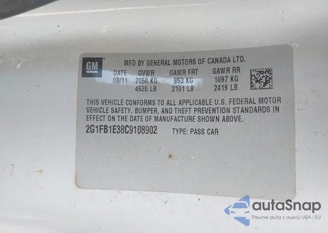 2012 Chevrolet Camaro 1Lt z USA, uszkodzony, nr VIN 2G1FB1E38C9108902